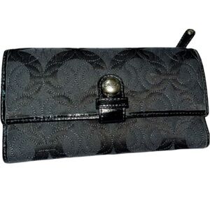 Coach Checkbook/Tri-fold Wallet Perfect Condition, Black, Vintage